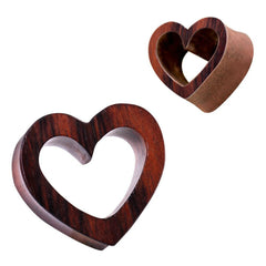 Organic Sono Wood Heart Tunnel Plug.