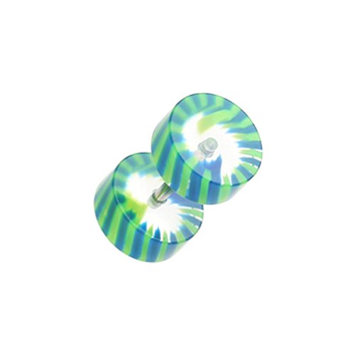 Pinwheel Stripe UV Acrylic Fake Plug.