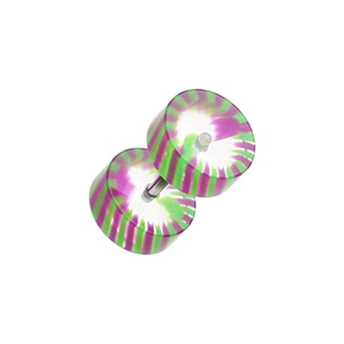 Pinwheel Stripe UV Acrylic Fake Plug.