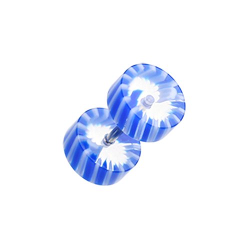 Pinwheel Stripe UV Acrylic Fake Plug.