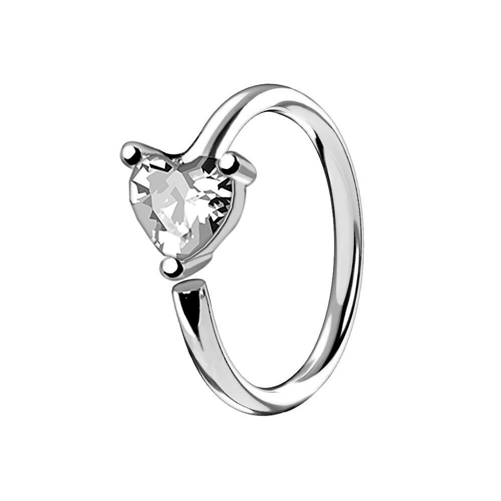 Prong Set Heart CZ Seamless Ring - Impulse Piercings