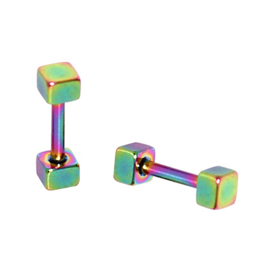 PVD Plated 316L Cubed Cartilage Earring - Impulse Piercings