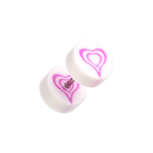 Retro Heart UV Acrylic Fake Plug.