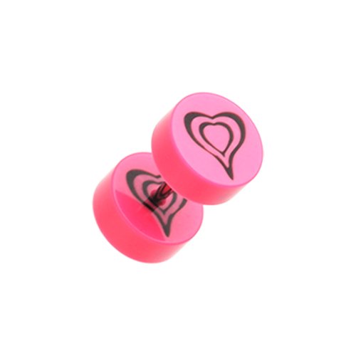 Retro Heart UV Acrylic Fake Plug.