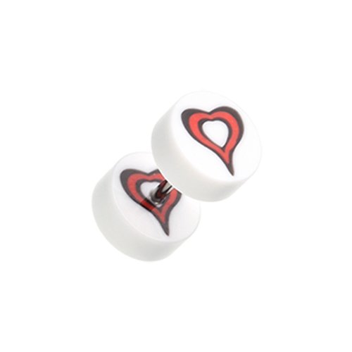 Retro Heart UV Acrylic Fake Plug.