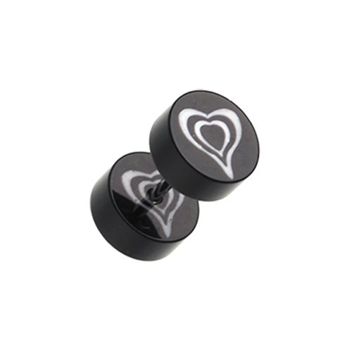 Retro Heart UV Acrylic Fake Plug.