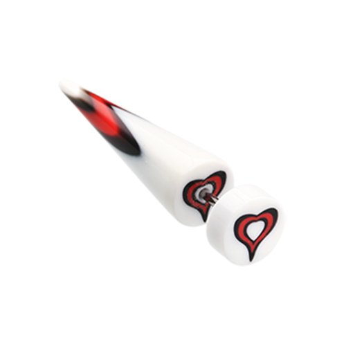 Retro Heart UV Acrylic Fake Taper.