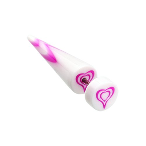 Retro Heart UV Acrylic Fake Taper.