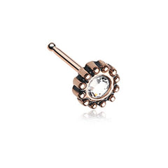 Rose Gold Aira Filigree Sparkle Icon Nose Stud Ring.