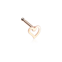 Rose Gold Dainty Heart Icon Nose Stud Ring.