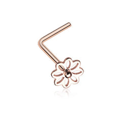 Rose Gold Daisy Breeze Flower L-Shaped Nose Ring.