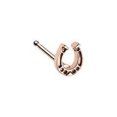 Rose Gold Good Luck Horseshoe Nose Stud Ring.