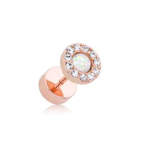 Rose Gold Opal Elegance Multi-Gem Faux Plug.