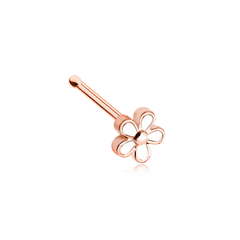 Rose Gold Plumeria Petal Flower Nose Stud Ring.