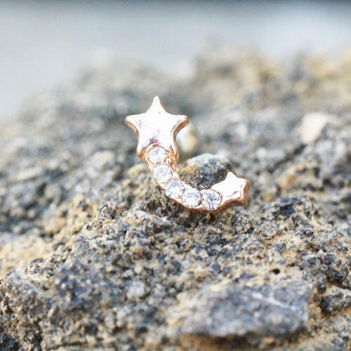 Rose Gold  Shooting Star Cartilage Earring - Impulse Piercings