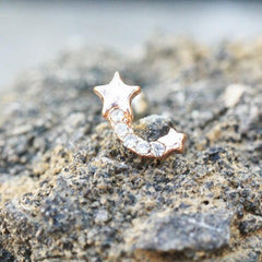 Rose Gold  Shooting Star Cartilage Earring - Impulse Piercings