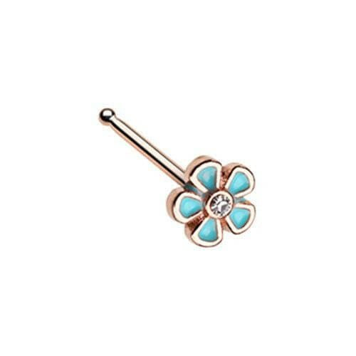 Rose Gold Springtime Flower Nose Stud Ring.