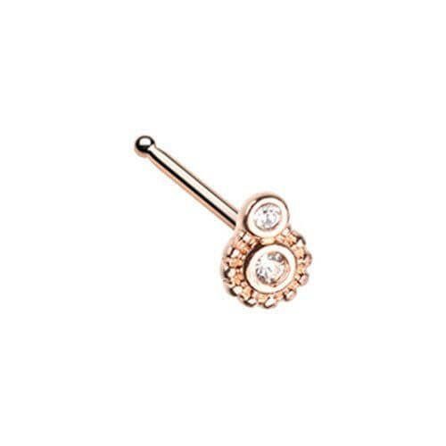 Rose Gold Steampunk Gear Nose Stud Ring.