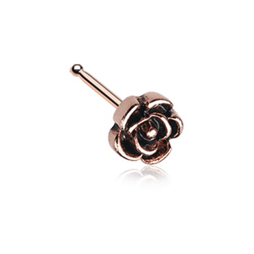 Rose Gold Vintage Rose Icon Nose Stud Ring.