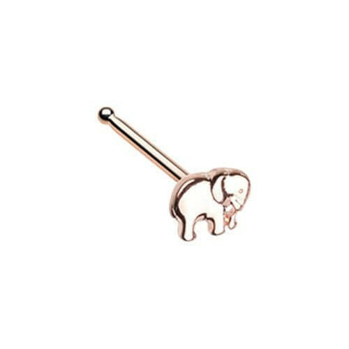 Rose Gold Wild & Free Elephant Nose Stud Ring.