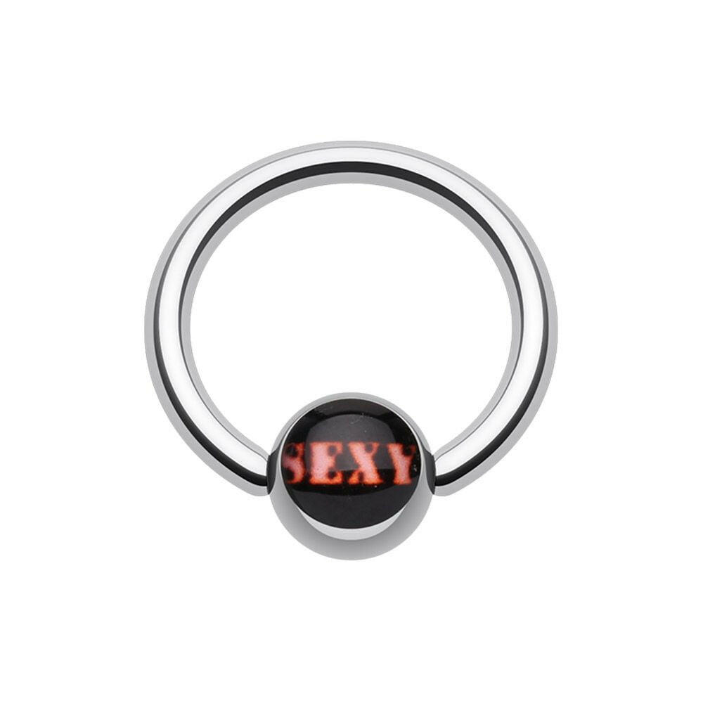 Sexy Pink Logo Ball Captive Bead Ring.