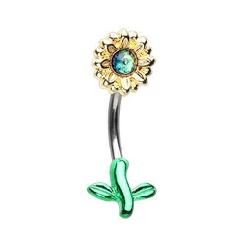 Shining Bright Sunflower Belly Button Ring.