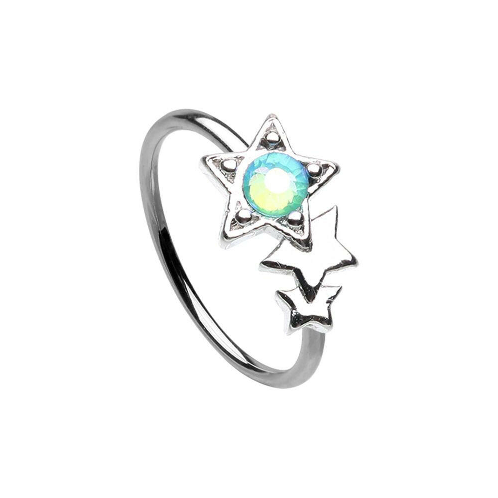 Shooting Stars Gem Bendable Nose Hoop - Impulse Piercings