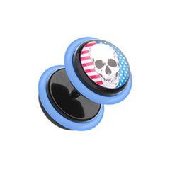 Skull Americana Acrylic Fake Plug with O-Rings.