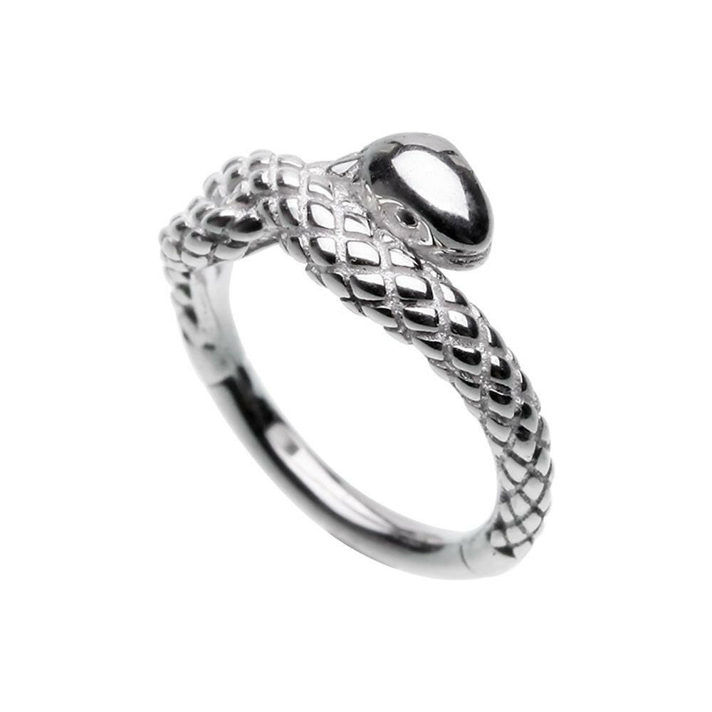 Slithering Snake Steel Seamless Hinged Clicker Ring.