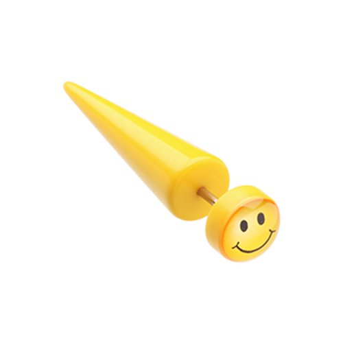 Smiley Yellow Acrylic Fake Taper.