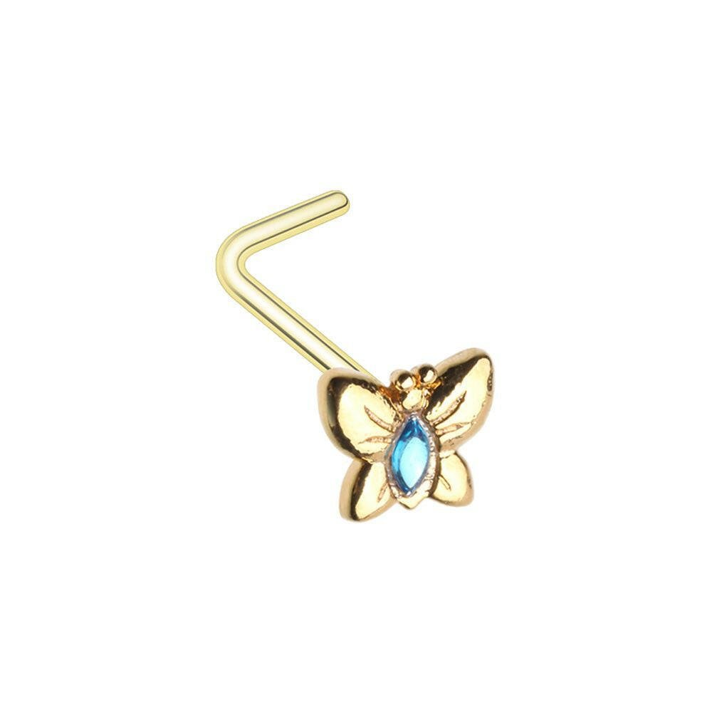 Spread your Wings and Fly Butterfly L-Shape Nose Ring.