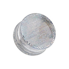 Square Holographic Prism Glitter Double Flared Ear Gauge Plug.