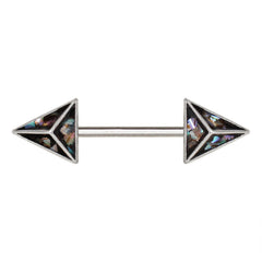 Stainless Steel 3D Triangle Abalone Nipple Bar.