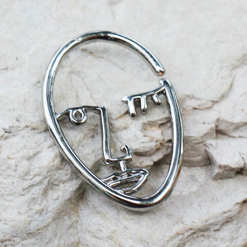 Stainless Steel Abstract Face Cartilage Earring - Impulse Piercings