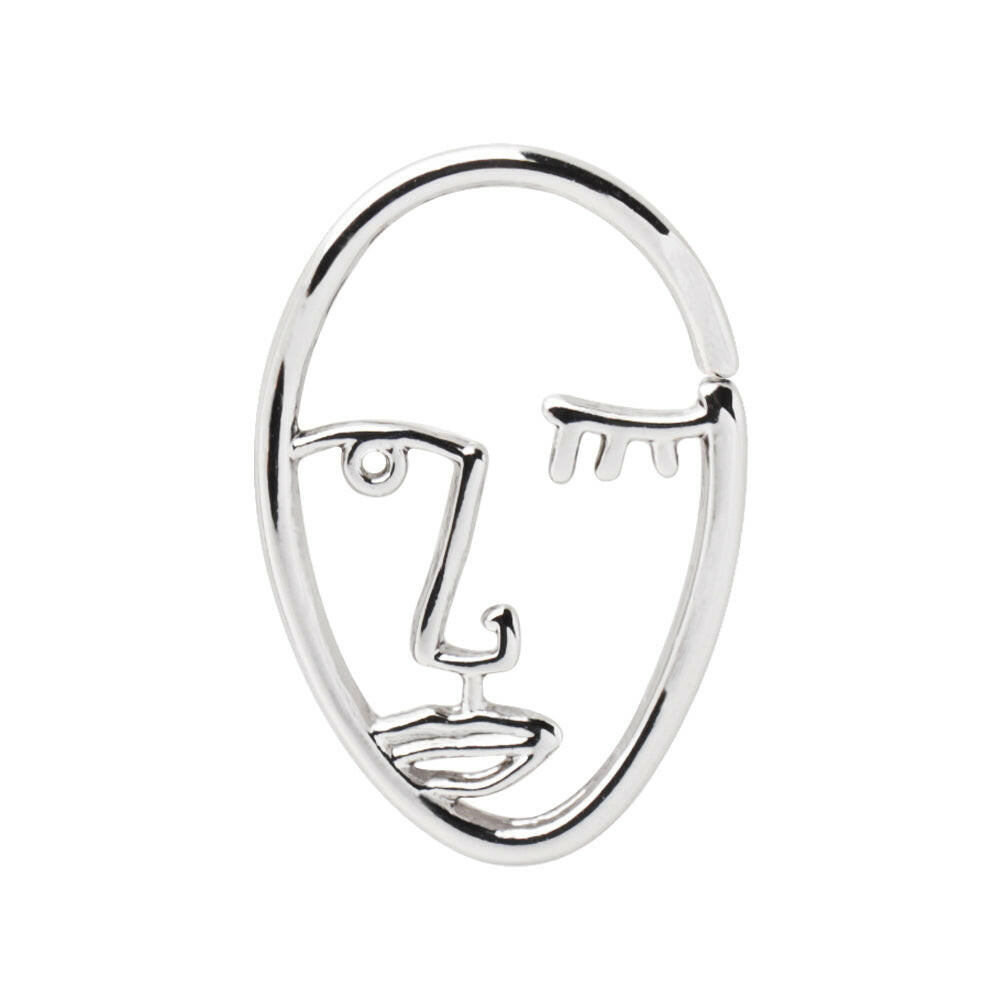 Stainless Steel Abstract Face Cartilage Earring.