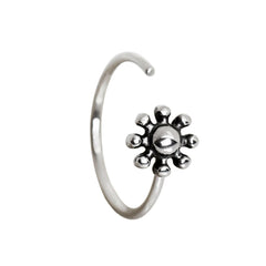 Stainless Steel Antique Floral Design Nose Hoop.