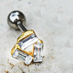 Stainless Steel Art of Brilliance Art Deco Cartilage Earring - Impulse Piercings