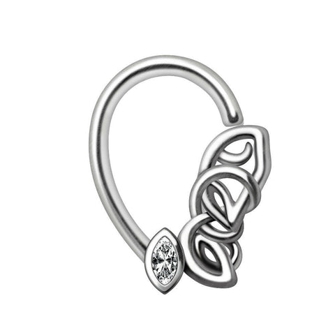 Stainless Steel Chained Teardrop Seamless Ring.