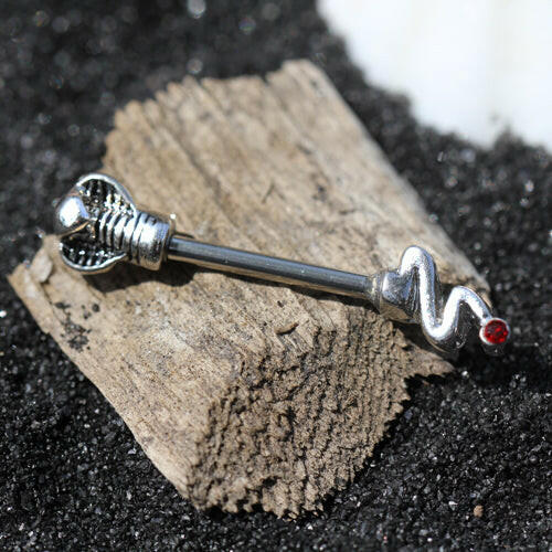 Stainless Steel Cobra Nipple Bar - Impulse Piercings