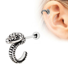 Stainless Steel Curved Snake Cartilage Earring - Impulse Piercings