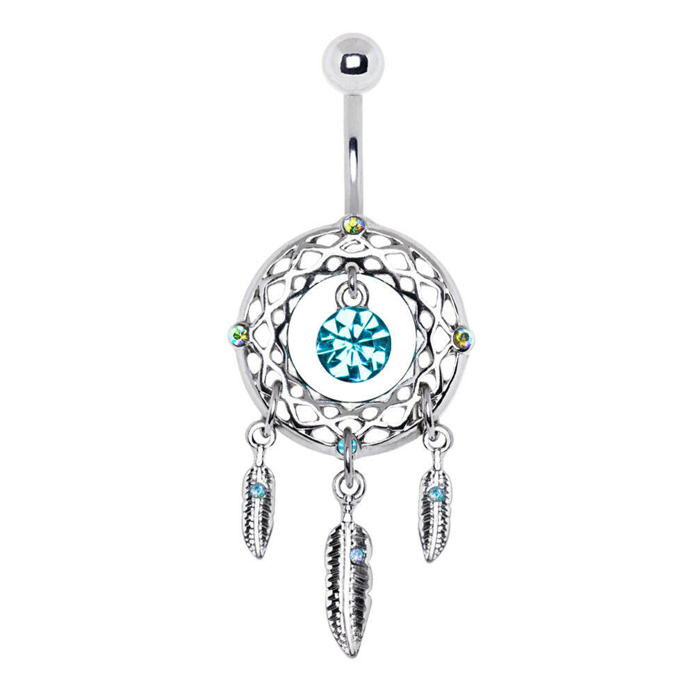 Stainless Steel Dream Catcher Navel Ring.