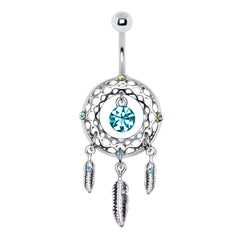 Stainless Steel Dream Catcher Navel Ring.