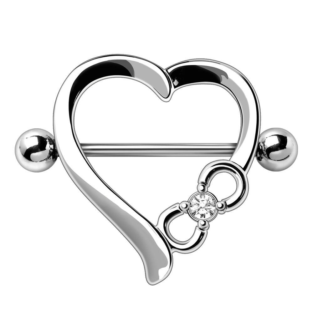 Stainless Steel Eternity Love Heart Nipple Shield.