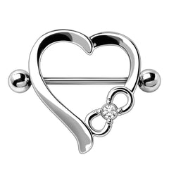 Stainless Steel Eternity Love Heart Nipple Shield.