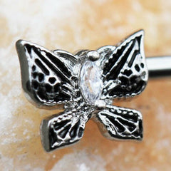 Stainless Steel Exotic Butterfly Nipple Bar - Impulse Piercings