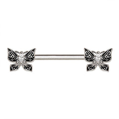 Stainless Steel Exotic Butterfly Nipple Bar.