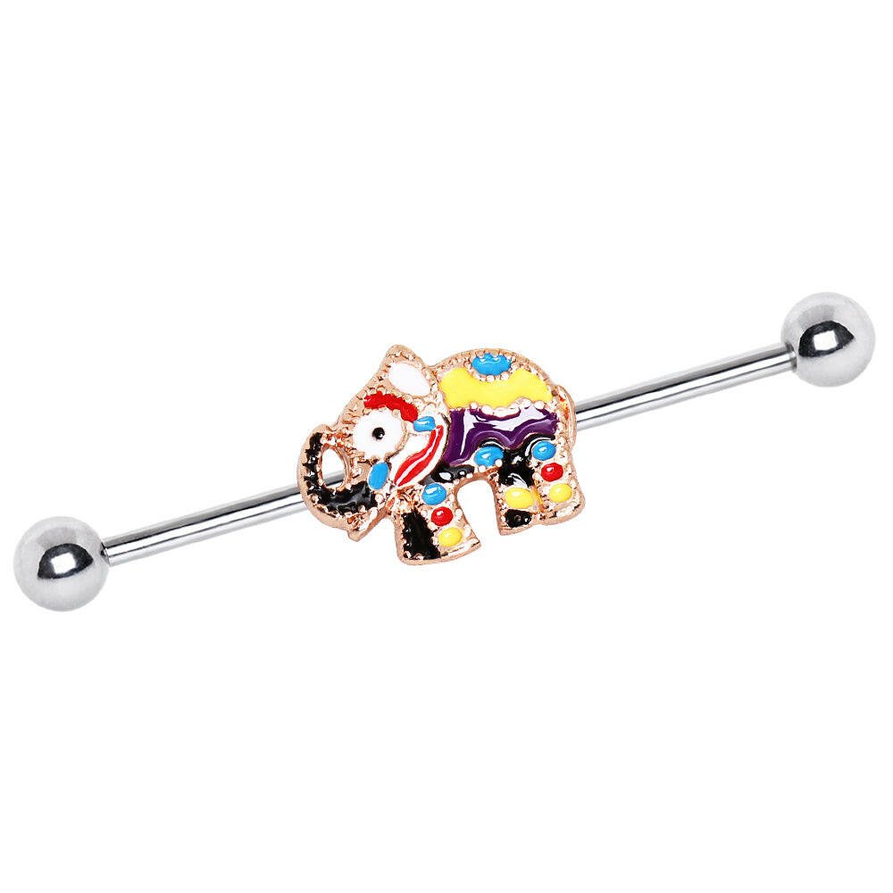 Stainless Steel Festive Indian Elephant Industrial Barbell.