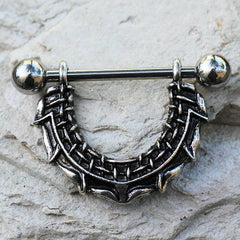 Stainless Steel Gothic Barbwire Nipple Shield - Impulse Piercings