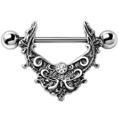 Stainless Steel Gothic Nipple Shield.