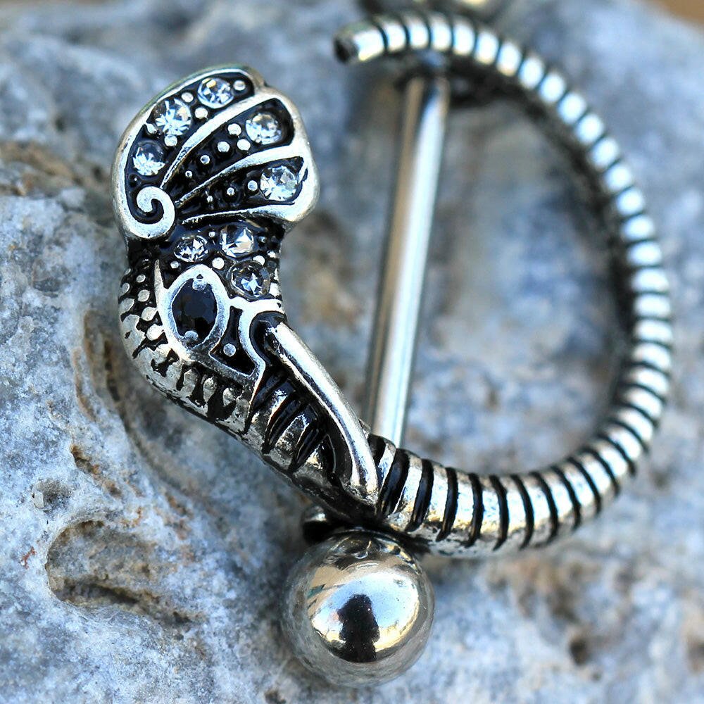 Stainless Steel Jeweled Elephant Nipple Shield - Impulse Piercings